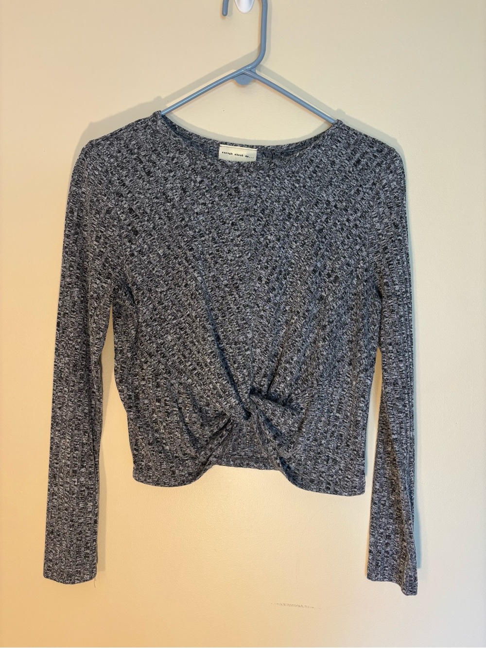 enough about me... Gray Knotted Long-Sleeve Tee